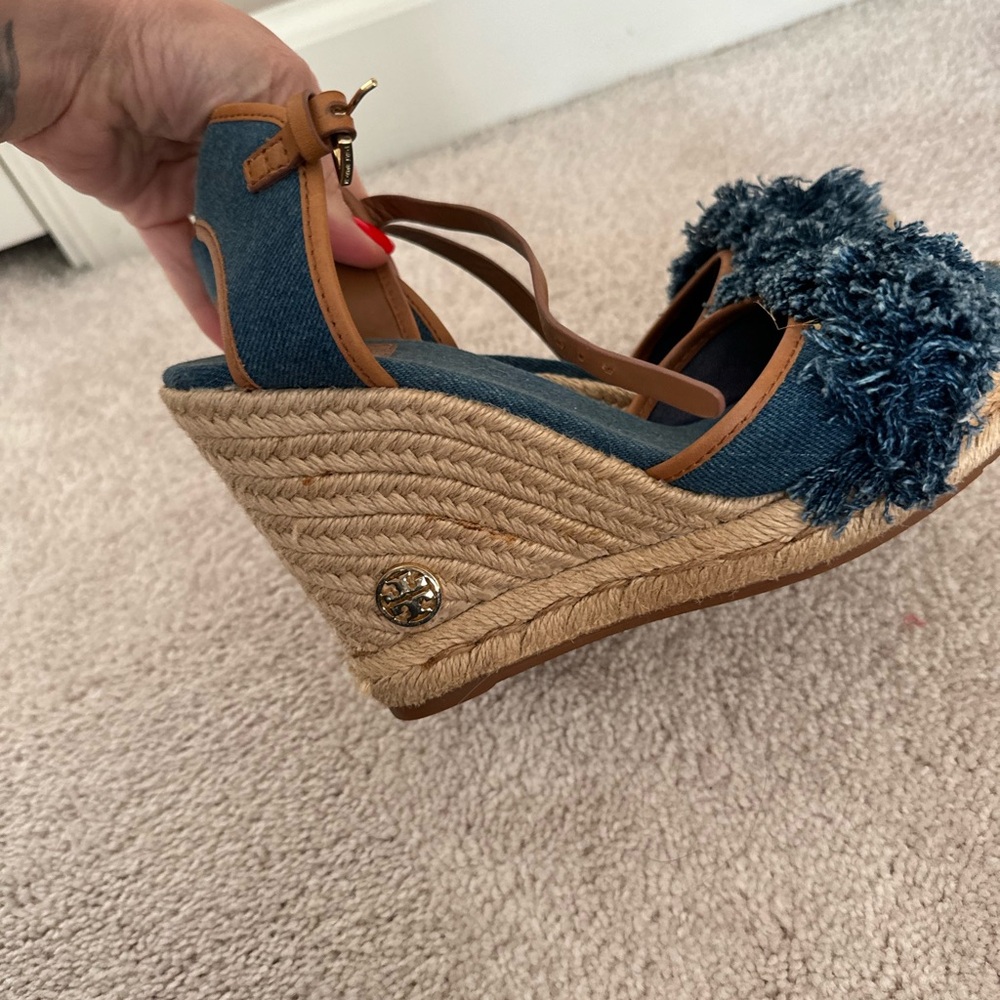 Stylish Denim Wedge Sandals